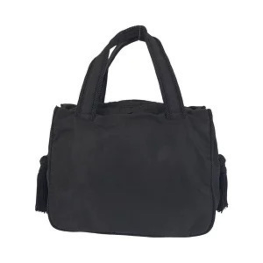 Prada Black Bijou Fringe Handbag Tessuto Bag Tote Black